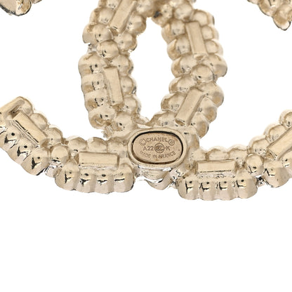 Chanel Crystal Baguette Pearl CC Earrings Gold Pearly White 4 of 4
