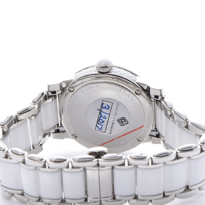 David Yurman Stainless Steel Ceramic Diamond Bezel 34mm Classic Quartz Watch White 5 of 11