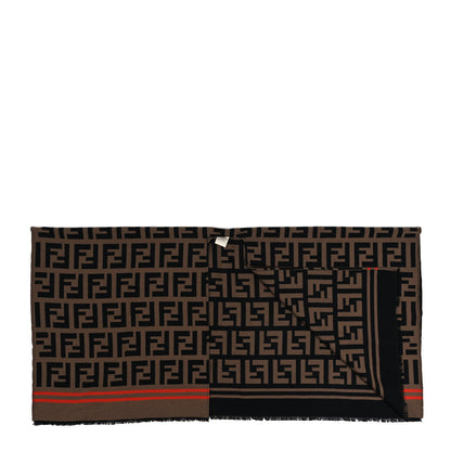 Fendi Wool Silk FF Poncho Black 2 of 3