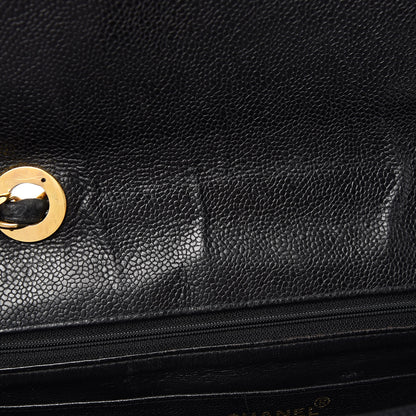 Chanel Caviar Vertical Quilted Jumbo Single Flap Black 10 of 15