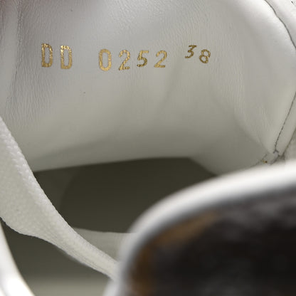 Louis Vuitton Lambskin Embossed Monogram Time Out Sneakers 38 White 10 of 10