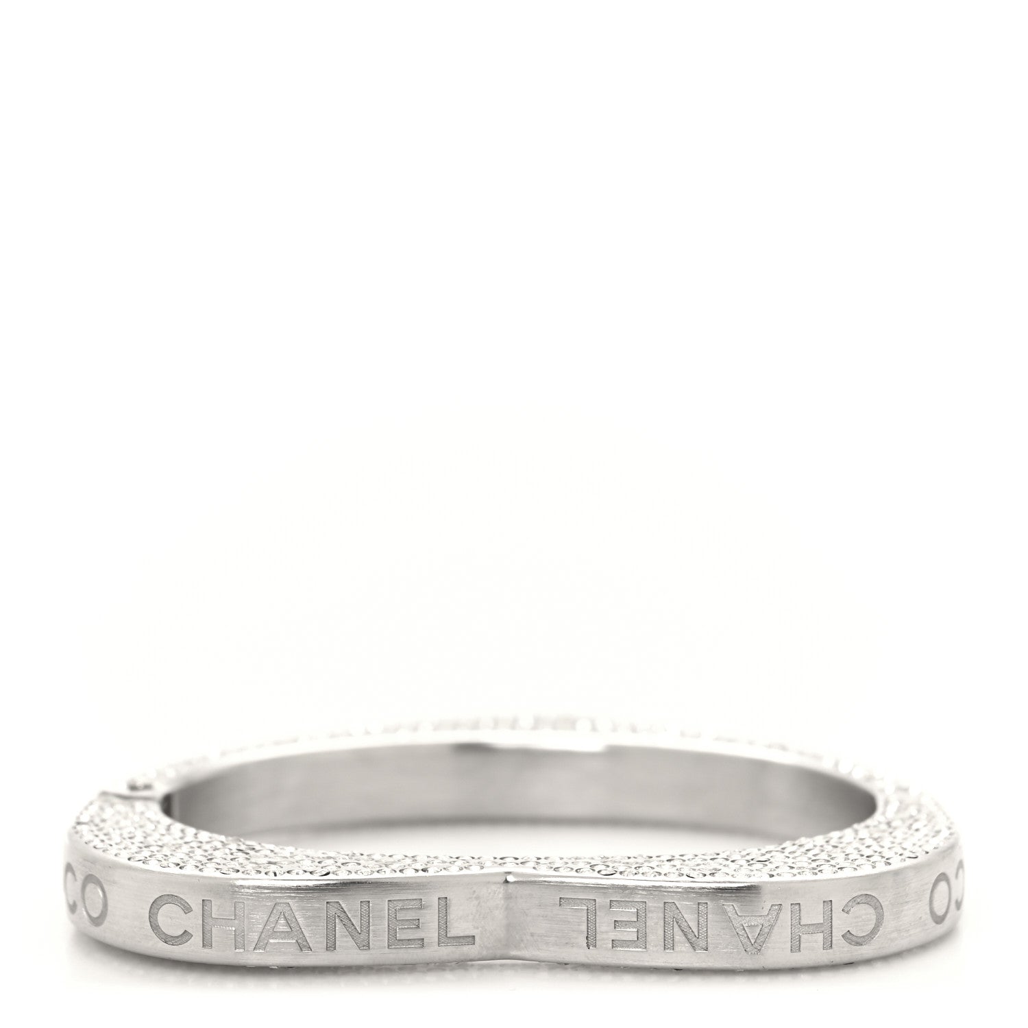 Chanel Swarovski Crystal Heart Bracelet Silver 1 of 5