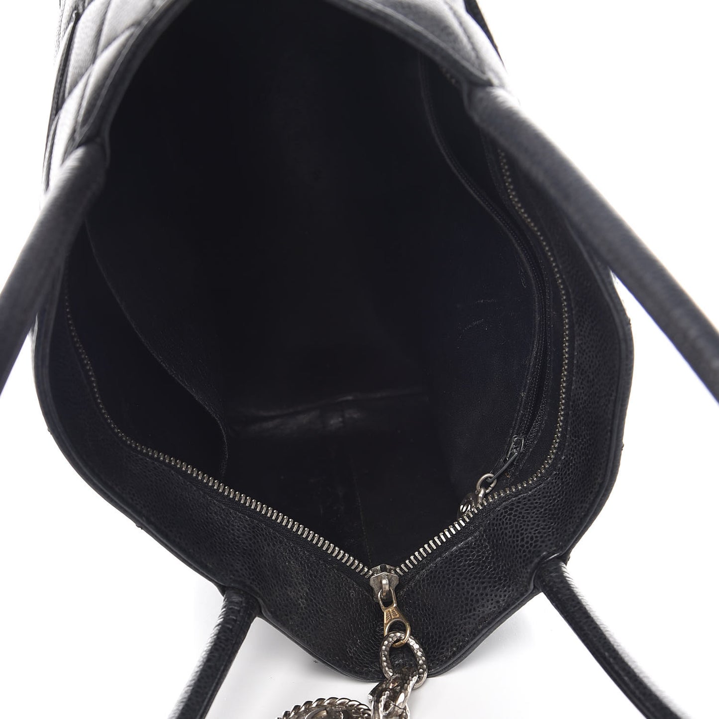 Caviar Quilted Medallion Tote Black
