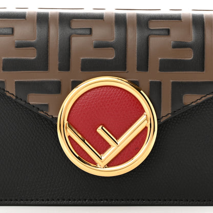 Fendi Vitello Liberty F is Fendi Bi-Color FF 1974 Embossed Envelope Belt Bag Maya Black 8 of 10