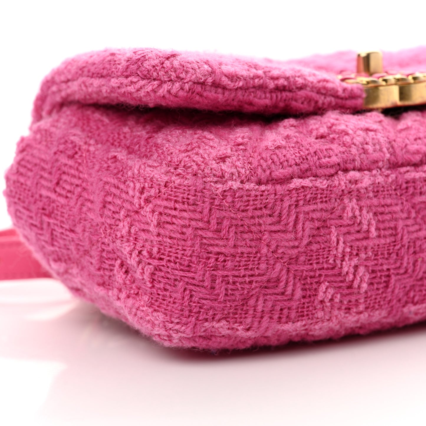 Tweed Quilted Chanel 19 Waist Bag Pink