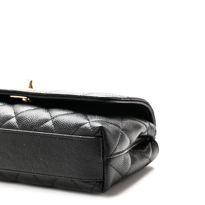 Chanel Caviar Quilted Coco Handle East West Clutch With Chain Black 10 of 11