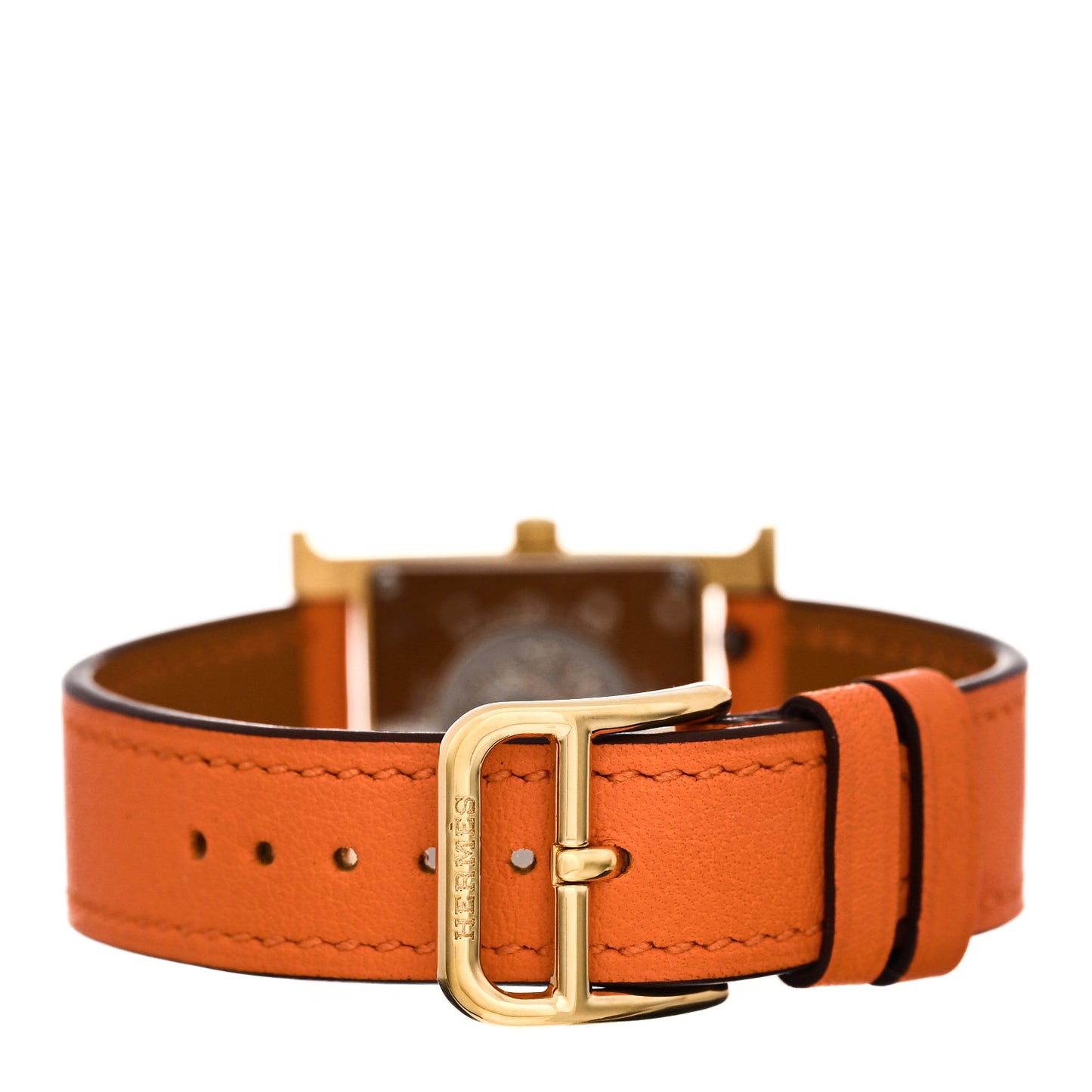 Stainless Steel Swift 21mm Heure H Hour Quartz Watch Orange