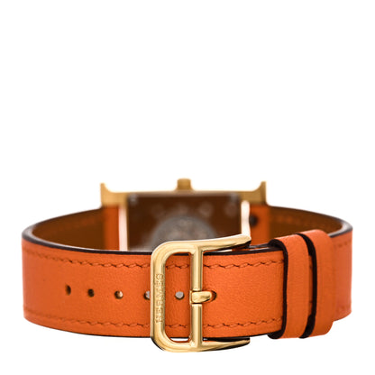 Hermes Stainless Steel Swift 21mm Heure H Hour Quartz Watch Orange 3 of 5