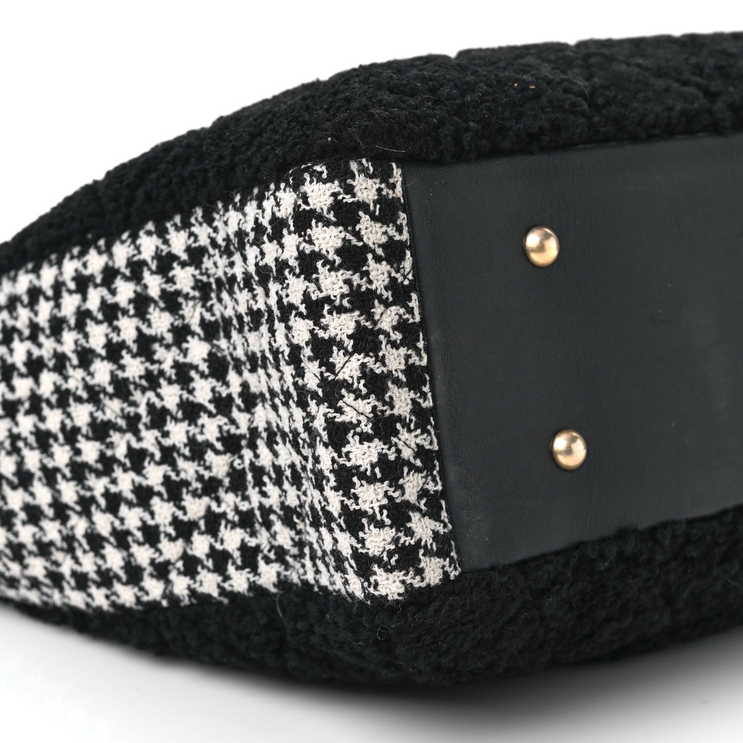 Chanel Shearling Tweed Shopper Tote Black 9 of 11