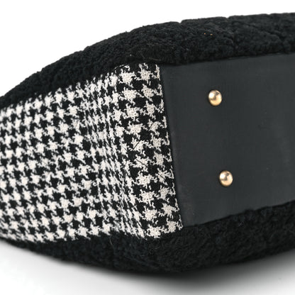 Chanel Shearling Tweed Shopper Tote Black 9 of 11