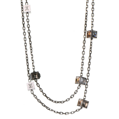 Louis Vuitton Swarovski Gamble Long Necklace Silver 1 of 7