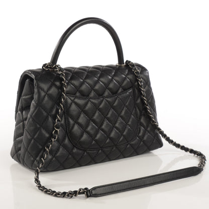 Chanel Caviar Quilted Small Coco Handle Flap Black 3 of 8