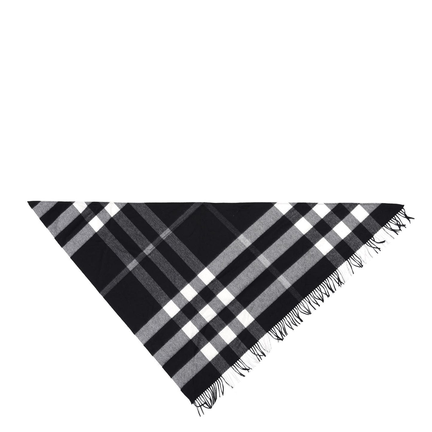 Cashmere Half Mega Check Bandana Scarf Black