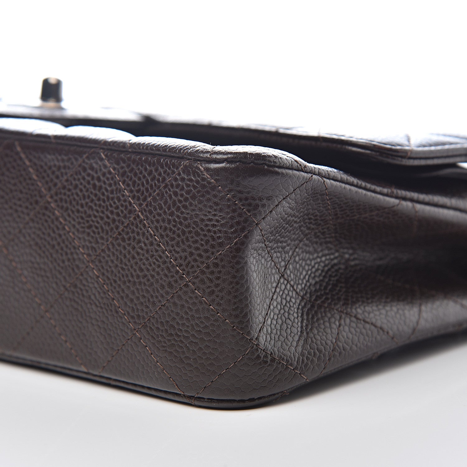 Chanel Caviar Quilted Medium Double Flap Brown 8 of 9