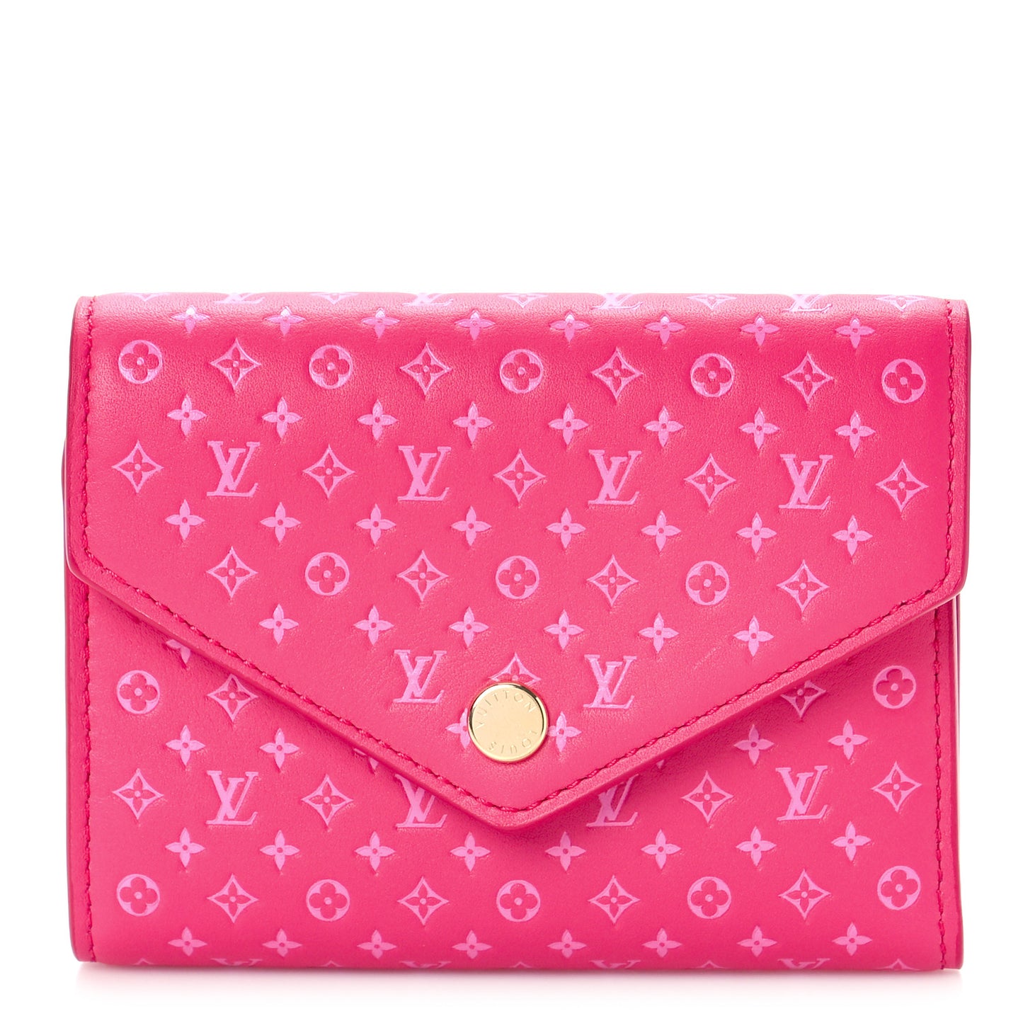 Calfskin Nanogram Embossed Victorine Wallet Rose