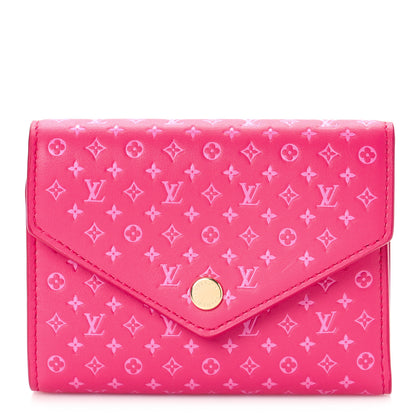 Louis Vuitton Calfskin Nanogram Embossed Victorine Wallet Rose 1 of 8