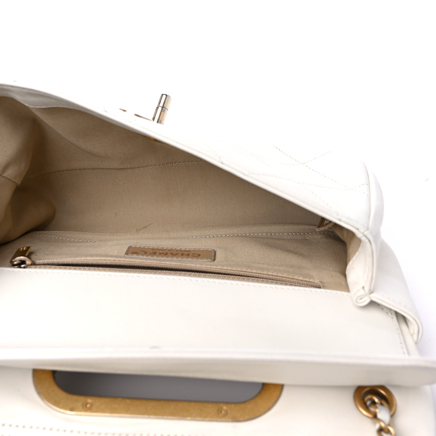 Chanel Lambskin A Real Catch Flap Bag White 5 of 14