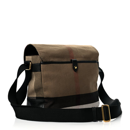 Burberry Canvas Mega Check Large Baildon Messenger Bag Black 2 of 11