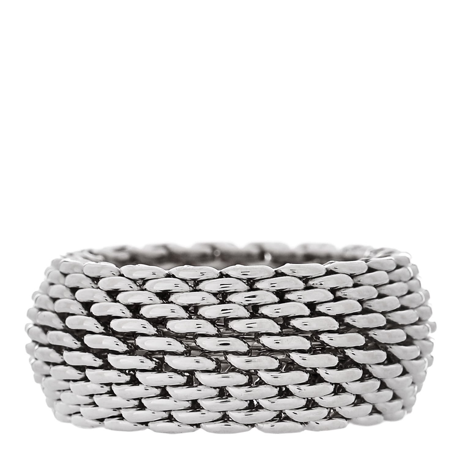 Tiffany Sterling Silver Somerset Mesh Ring 52 6 1 of 4
