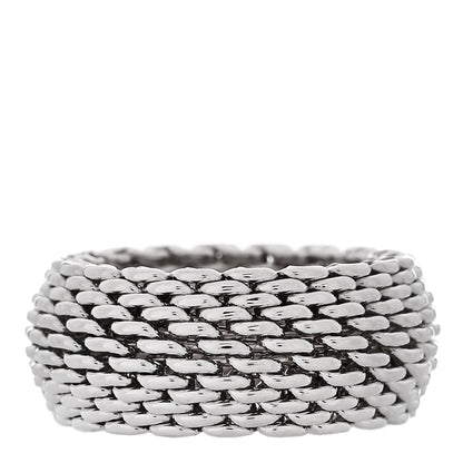Tiffany Sterling Silver Somerset Mesh Ring 52 6 1 of 4