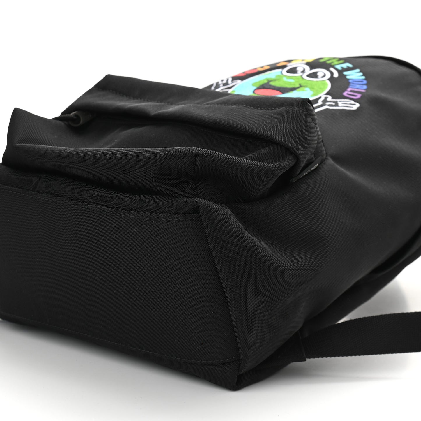 Nylon Embroidered You Are The World Explorer Backpack S Black