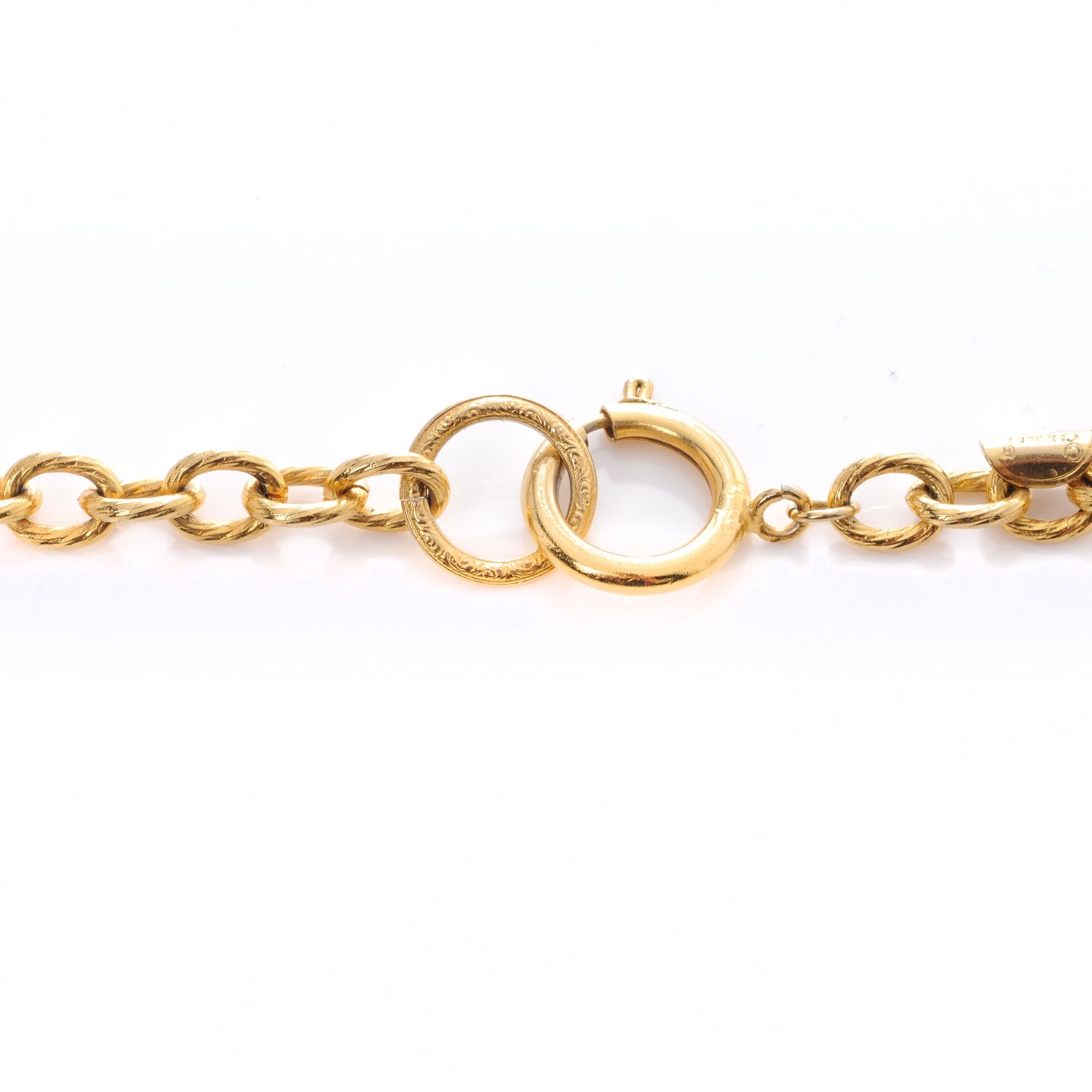 Chanel Quilted Long Chain Necklace Gold 4 of 5