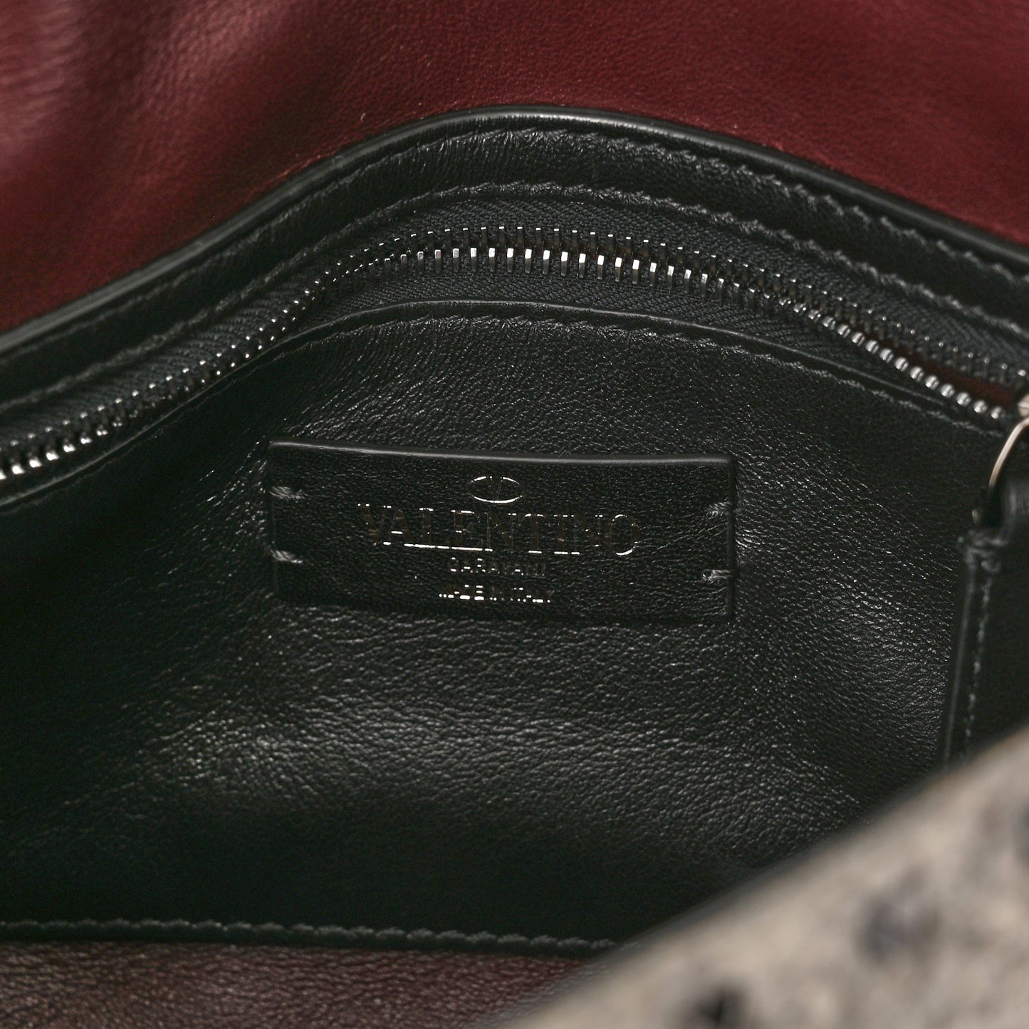 Wool Medium Rockstud Spike Shoulder Bag Grey