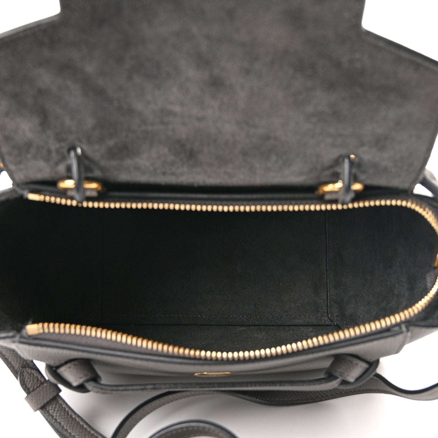 Grained Calfskin Nano Belt Bag Grey