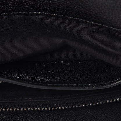 Saint Laurent Calfskin Mixed Matelasse Triquilt Large Monogram Envelope Satchel Black White 9 of 17