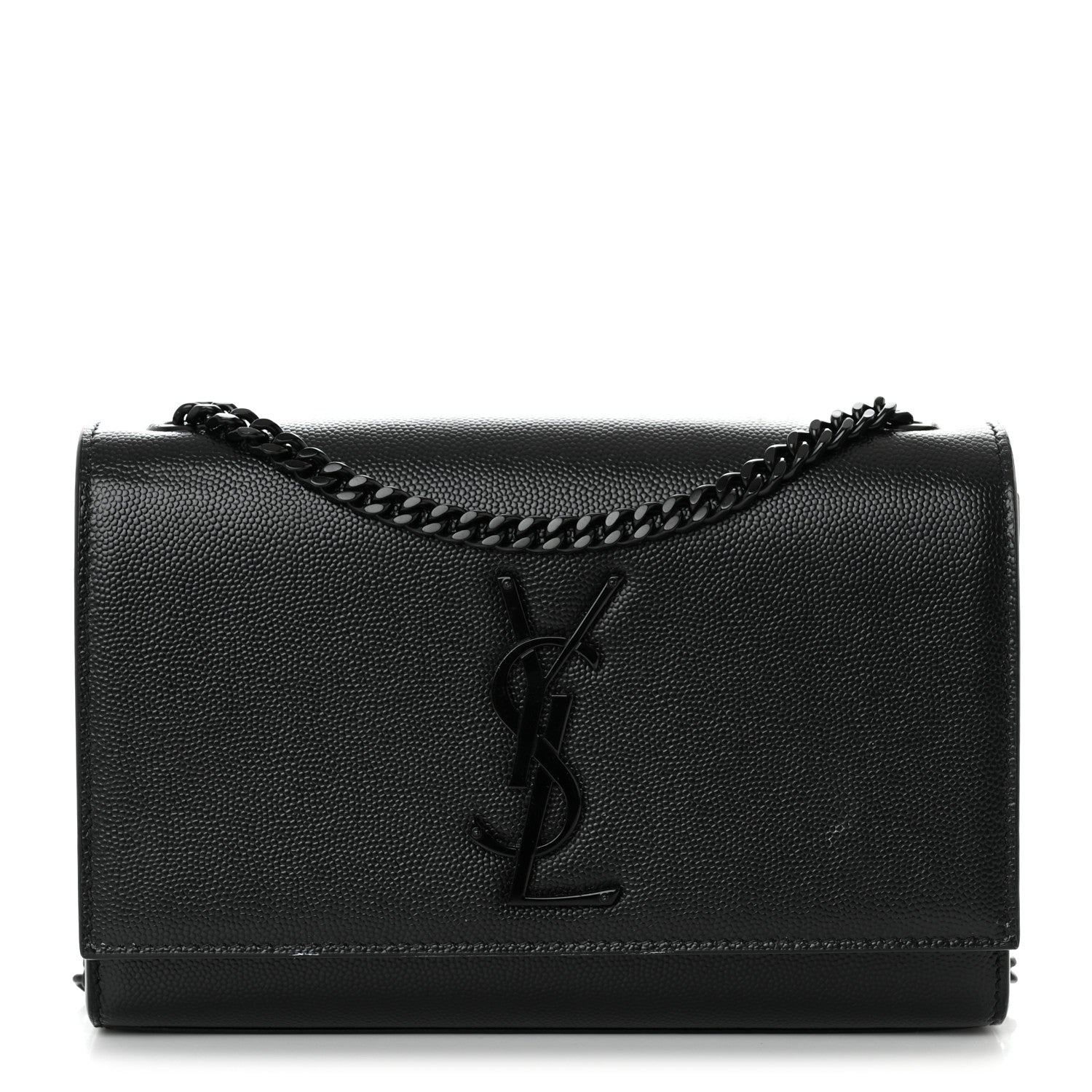 Saint Laurent Grain De Poudre Small Monogram Monochrome Kate Satchel Black 1 of 15