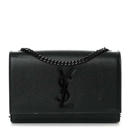 Saint Laurent Grain De Poudre Small Monogram Monochrome Kate Satchel Black 1 of 15