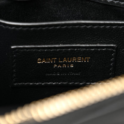 Saint Laurent Calfskin Y Quilted Monogram Small Loulou Chain Satchel Black 6 of 12