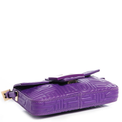 Fendi Nappa Logo Embossed Mini Baguette Purple 4 of 9