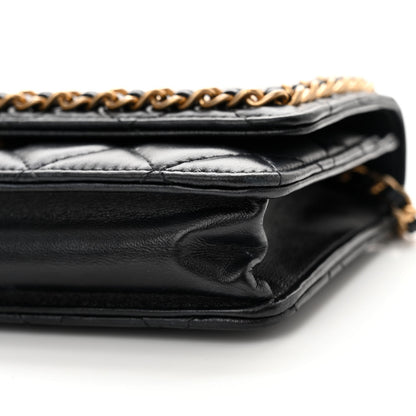 Chanel Lambskin Quilted Chain Around Wallet On Chain WOC Black 11 of 14