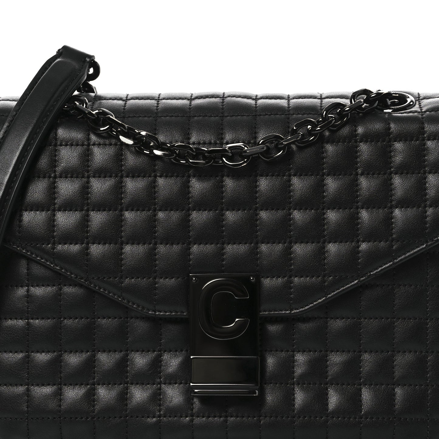 Calfskin Quilted Medium C Bag Black