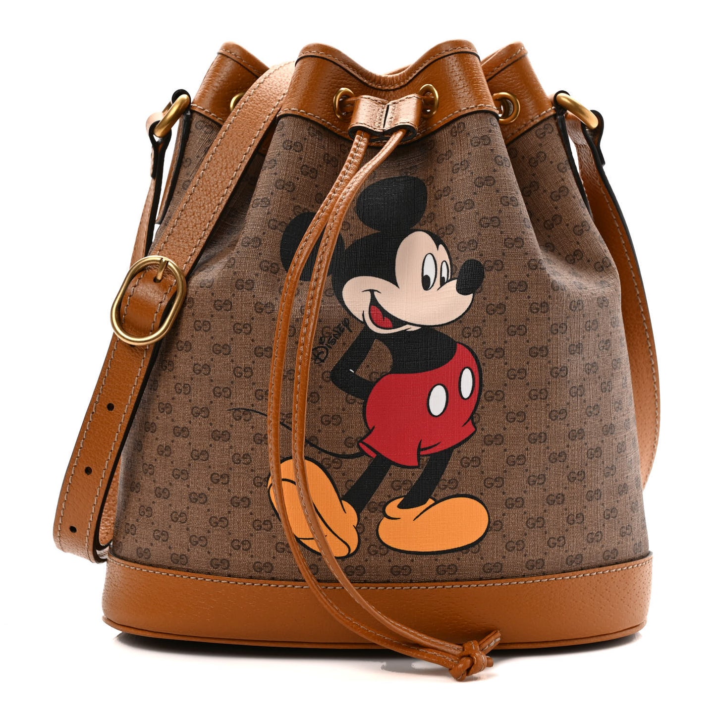 X DISNEY Mini Vintage GG Supreme Monogram Bucket Bag Beige Vintage Sun Oil
