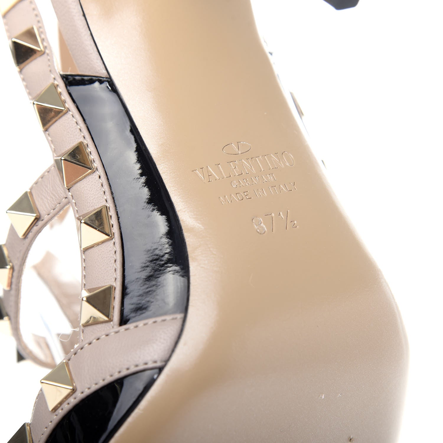 Valentino Garavani Patent Nappa Rockstud Ankle Strap 100mm Pumps 37.5 Black Poudre 8 of 9