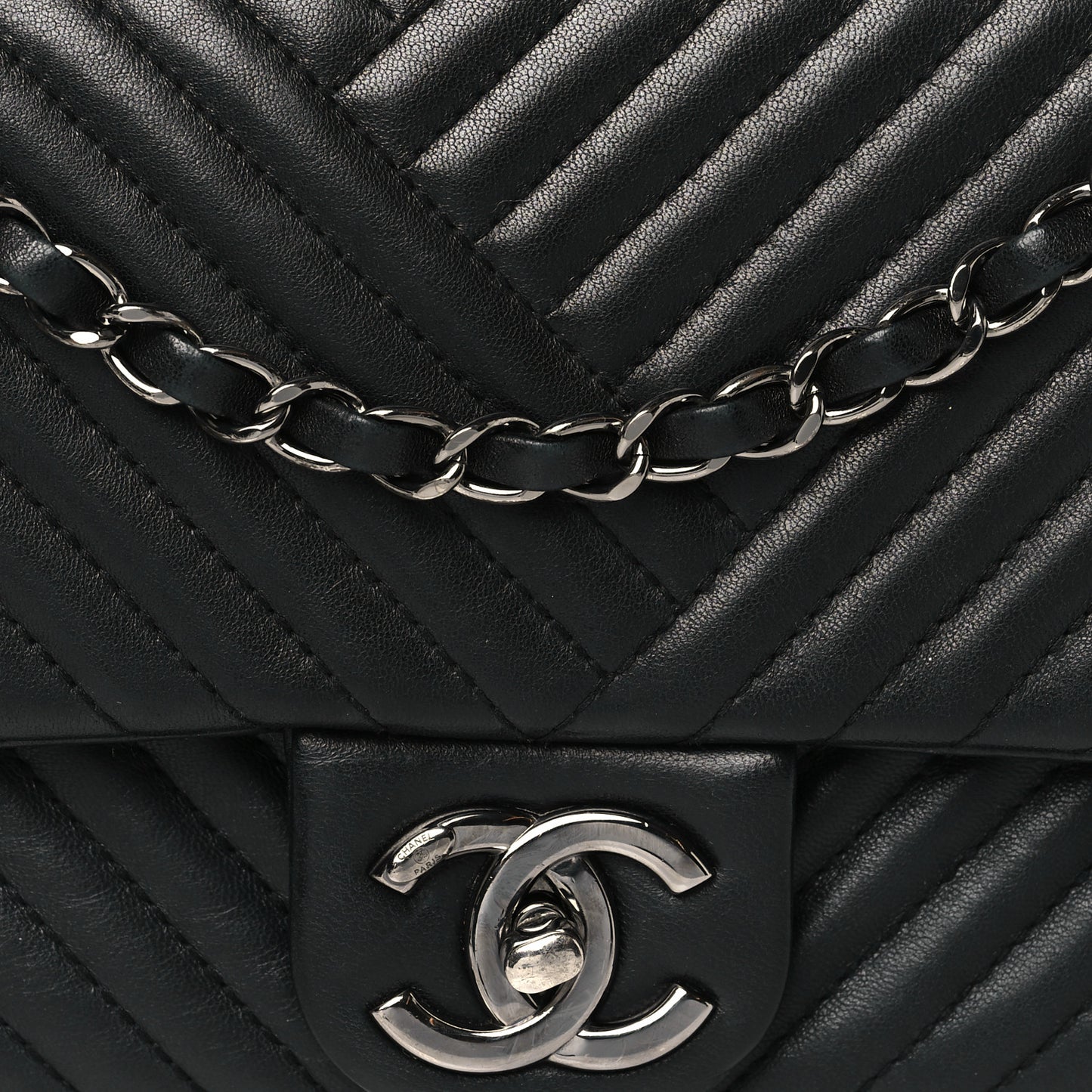 Lambskin Small CC Crossing Flap Black