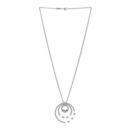 Chopard 18K White Gold Diamond Happy Diamond Circles Stars Pendant Necklace 2 of 4