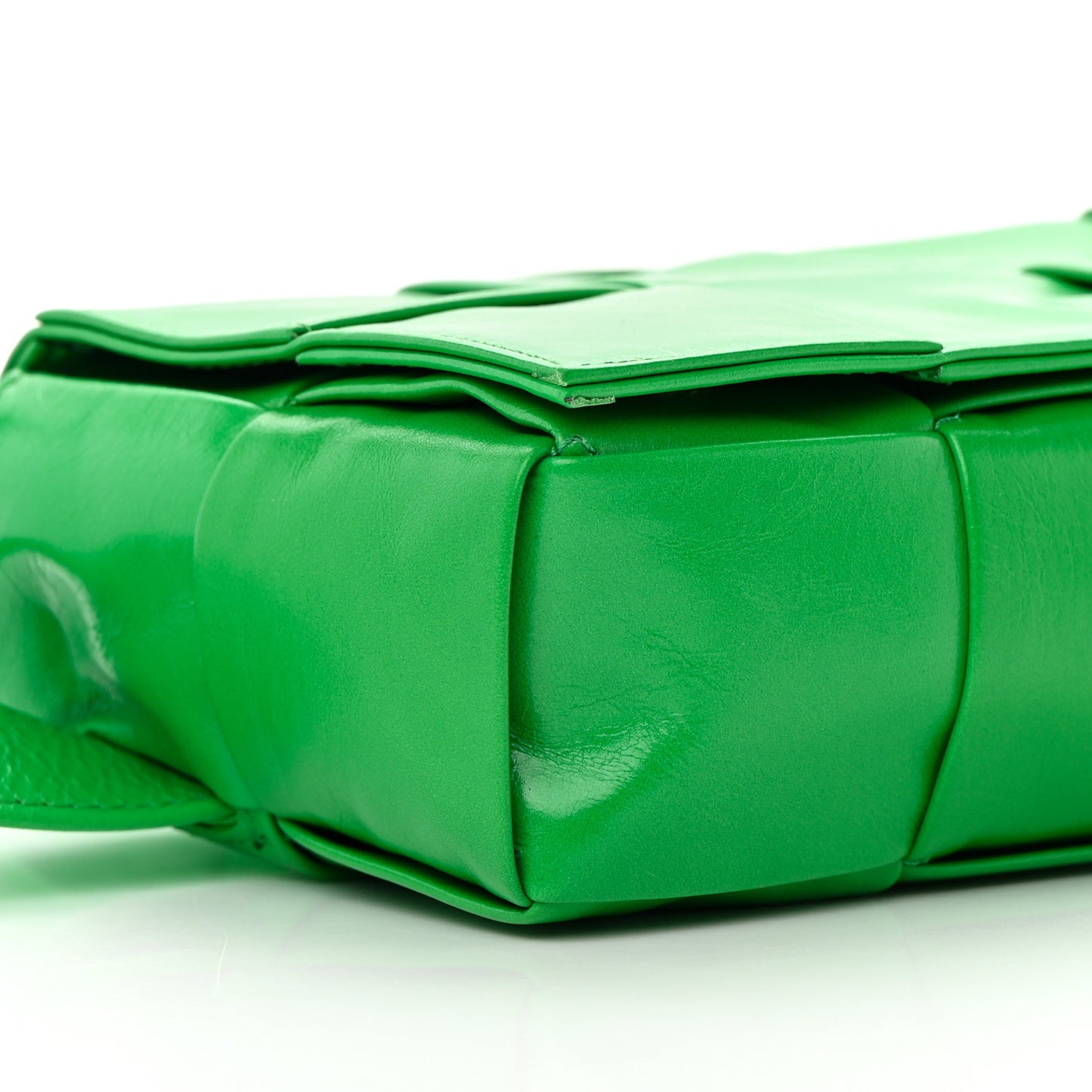 Paper Calfskin Intreccio Cassette Belt Bag Parakeet