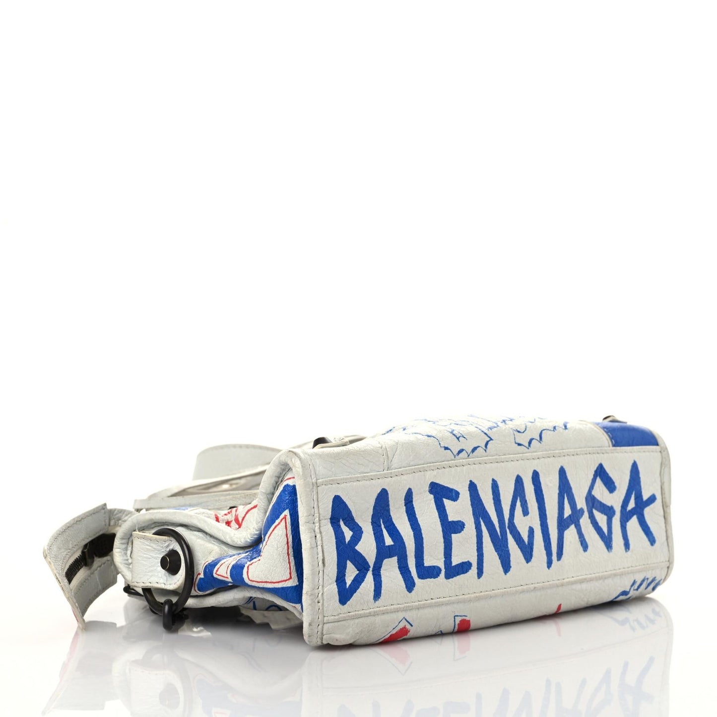 Agneau Graffiti All Over Classic Hardware Mini City White Bleu Rouge