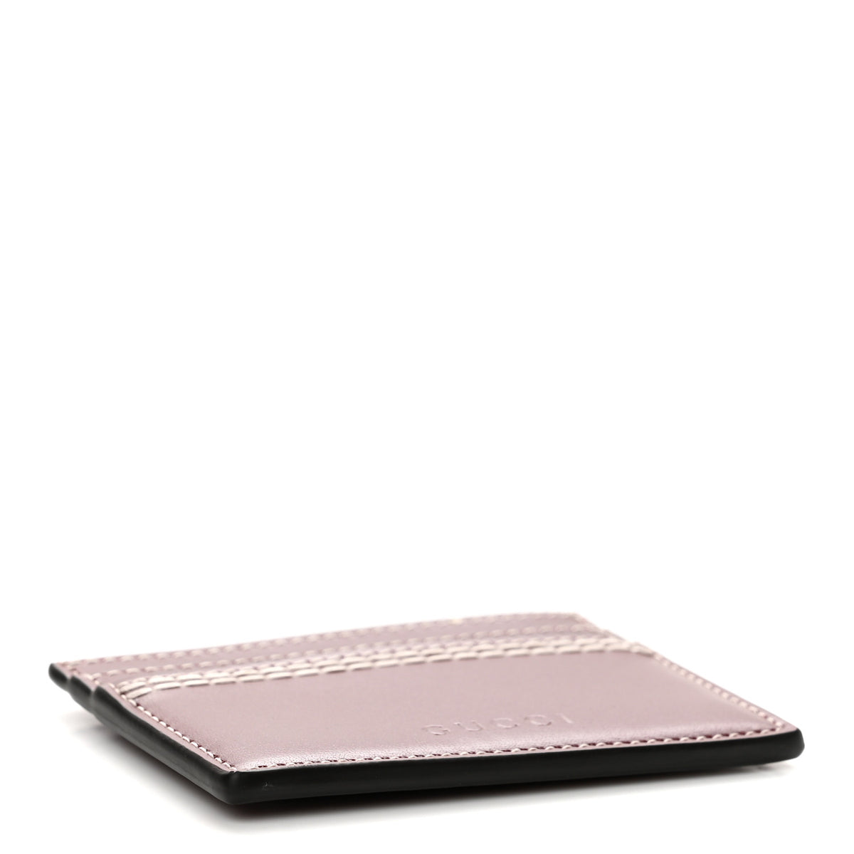 Calfskin Logo Card Holder Burgundy