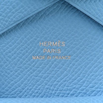 Hermes Epsom Calvi Duo Card Case Celeste 6 of 8