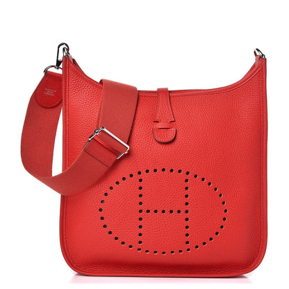 Hermes Taurillon Clemence Evelyne III PM Rouge Tomate 1 of 9