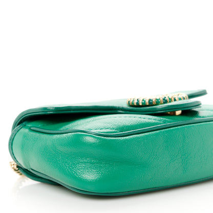 Gucci Azalea Calfskin Enamel Matelasse Diagonal Super Mini Torchon GG Marmont Shoulder Bag New Shamarock Emerald 9 of 10
