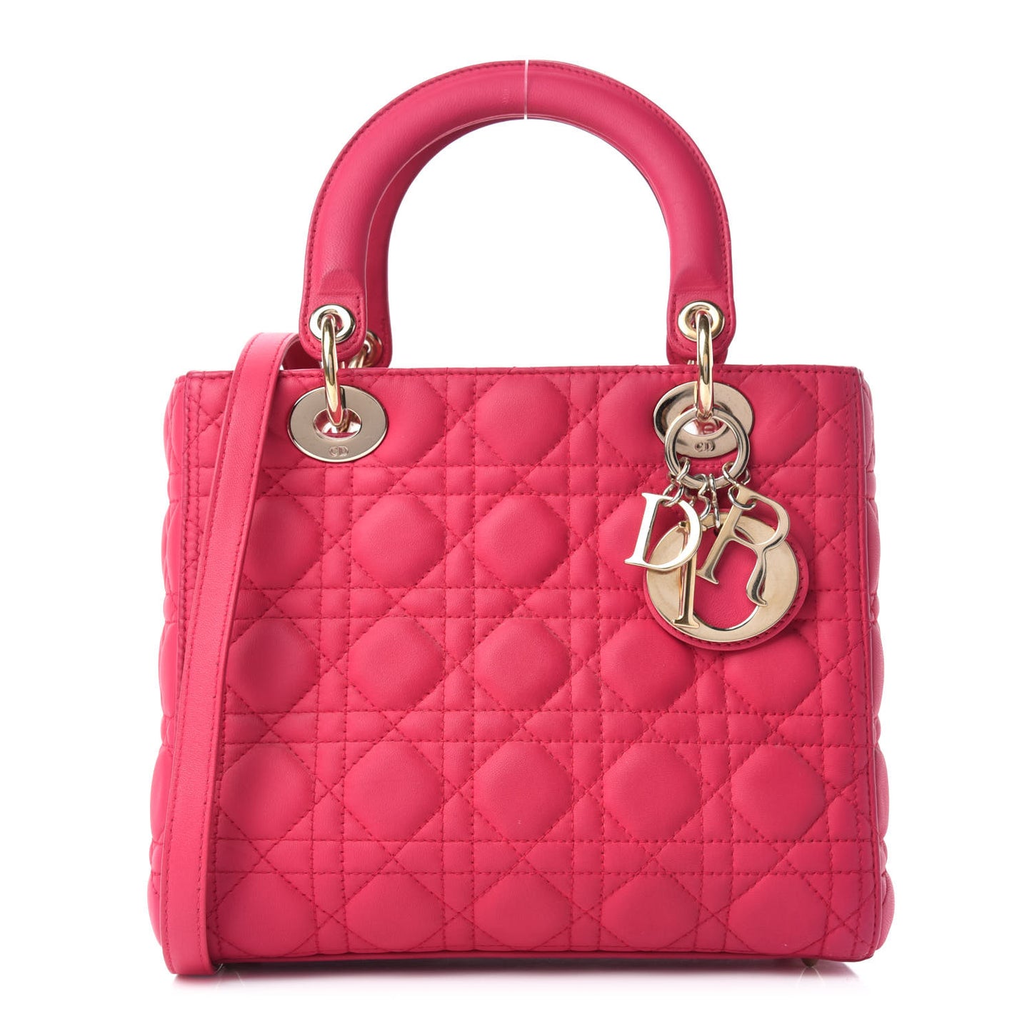 Lambskin Cannage Medium Lady Dior Pink