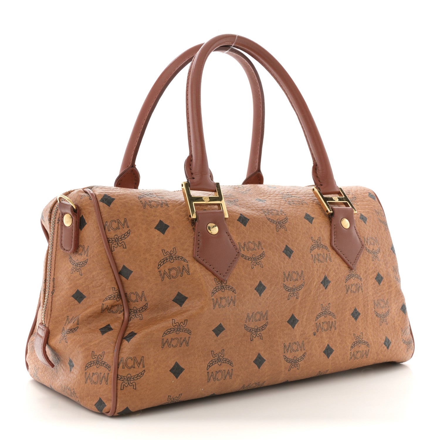 MCM Visetos Essential Boston Bag Cognac 3 of 12