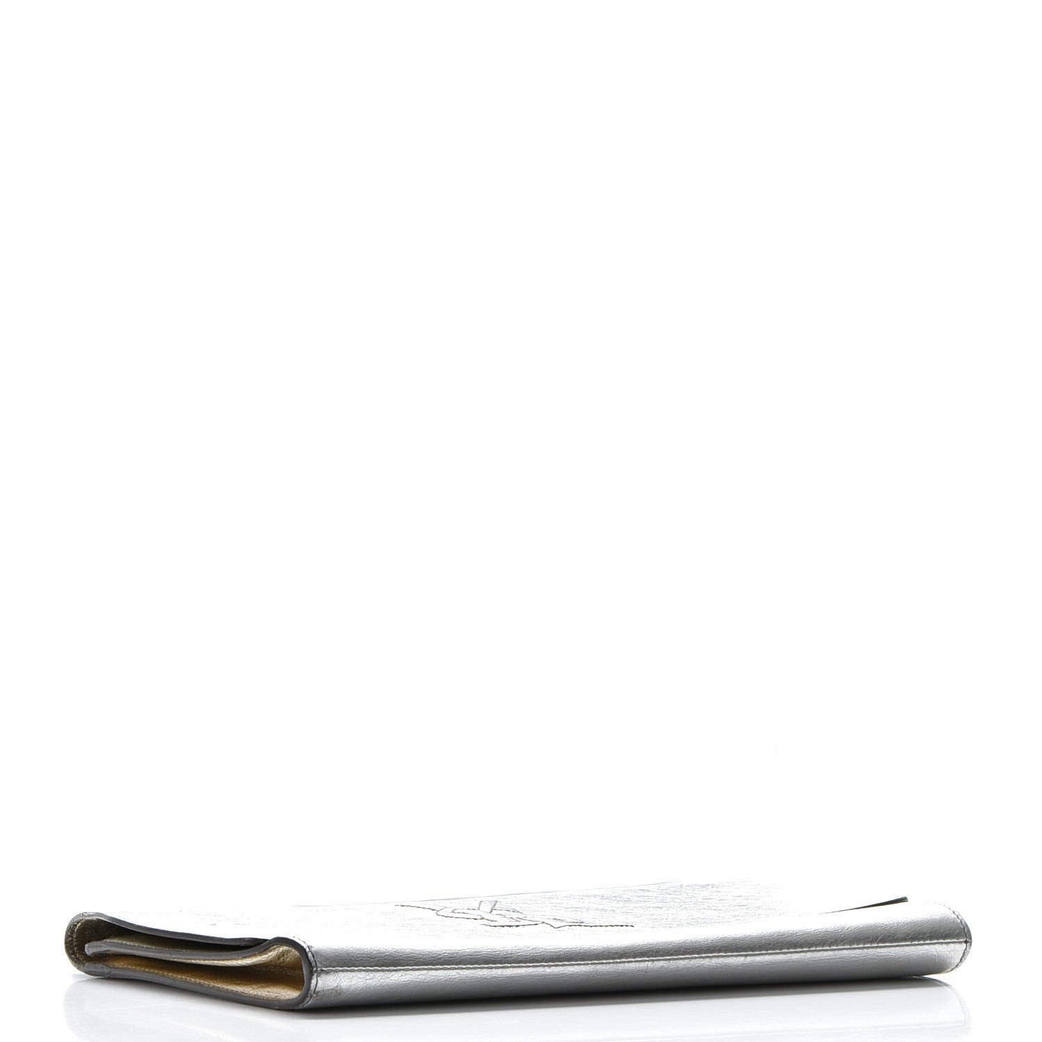 Saint Laurent Metallic Calfskin Large Belle De Jour Clutch Silver Gold 4 of 12