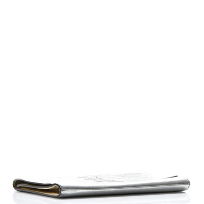 Saint Laurent Metallic Calfskin Large Belle De Jour Clutch Silver Gold 4 of 12