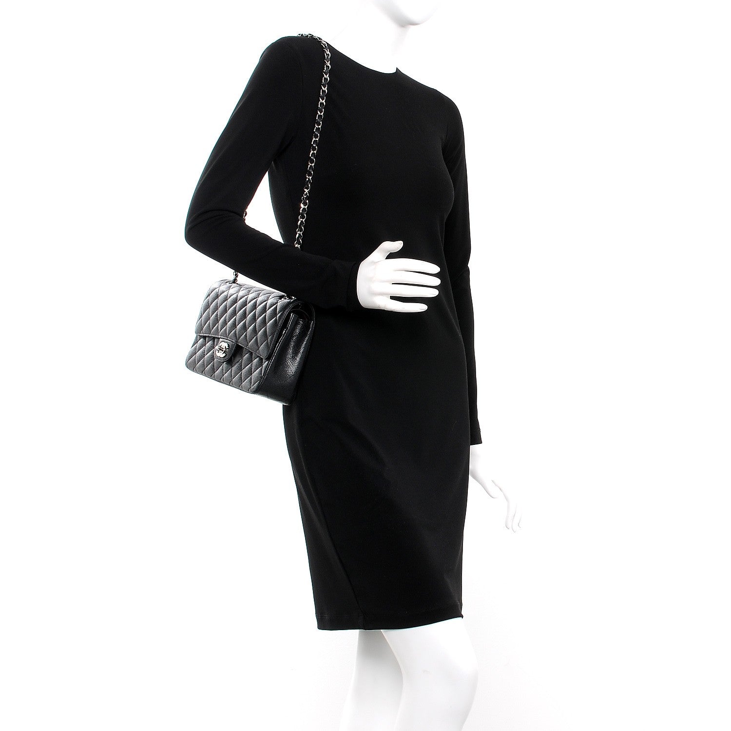 Chanel Caviar Quilted Medium Double Flap Black 2 of 9